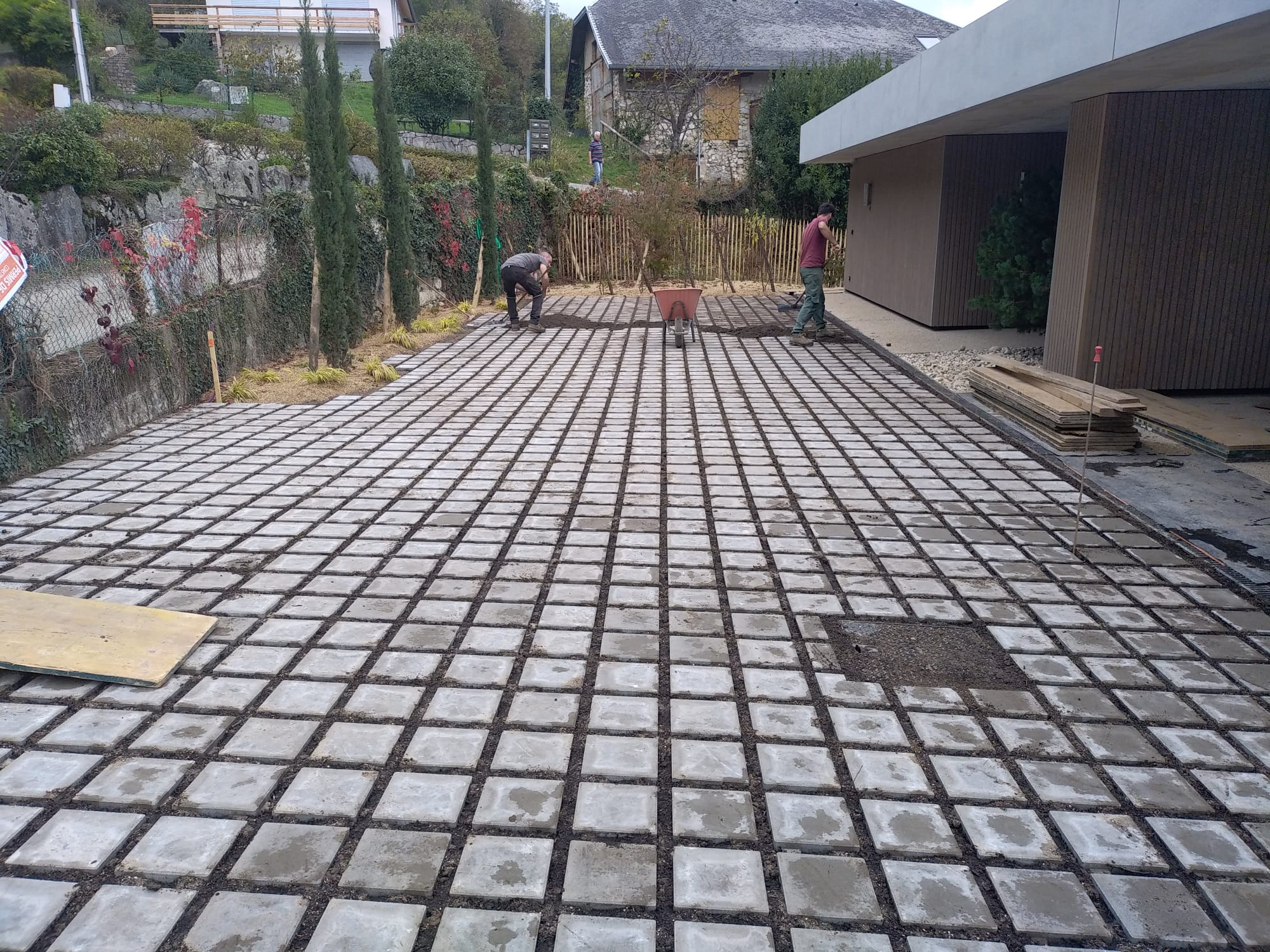 Pavés Dranaints Remplissage Joints Gazon